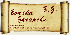 Borika Zarupski vizit kartica